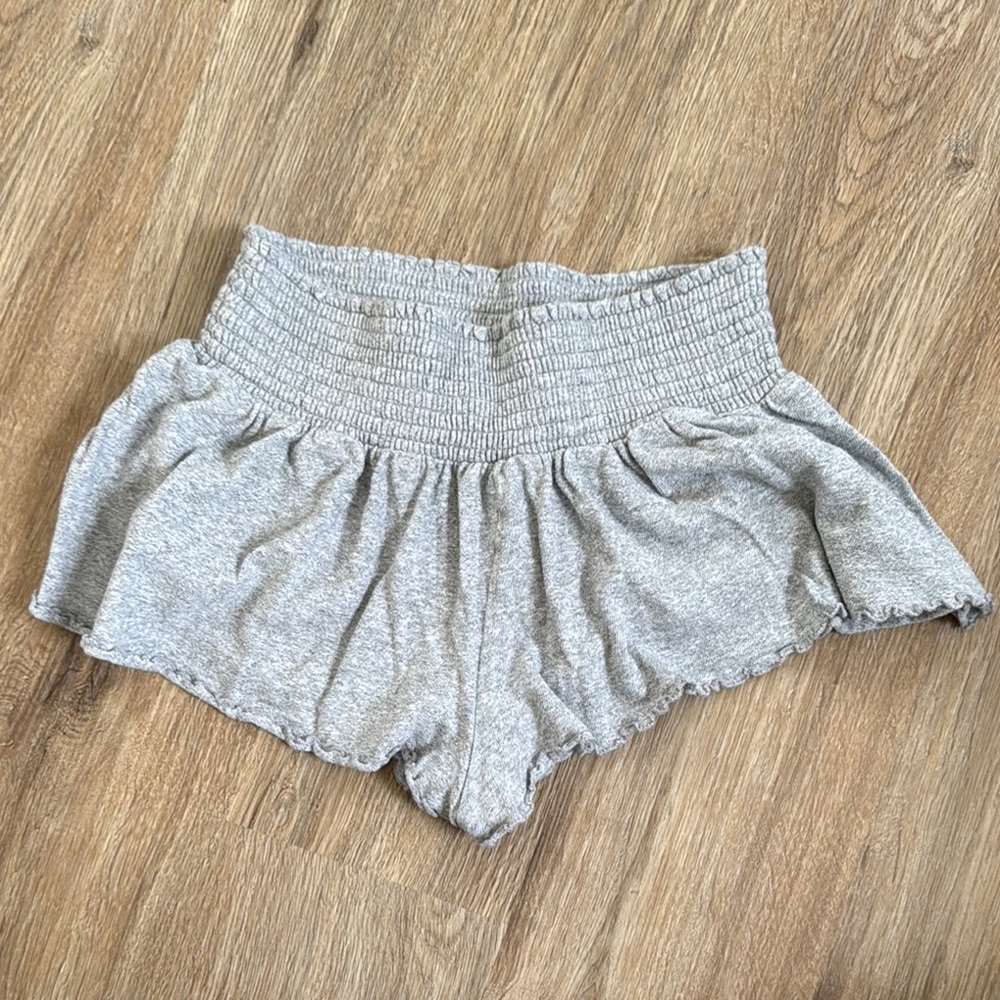 Gray Lounge Booty Shorts with Flowy Design